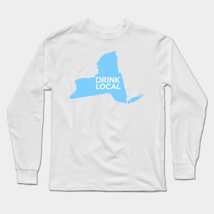 New York Drink Local NY NYC Blue Long Sleeve T-Shirt